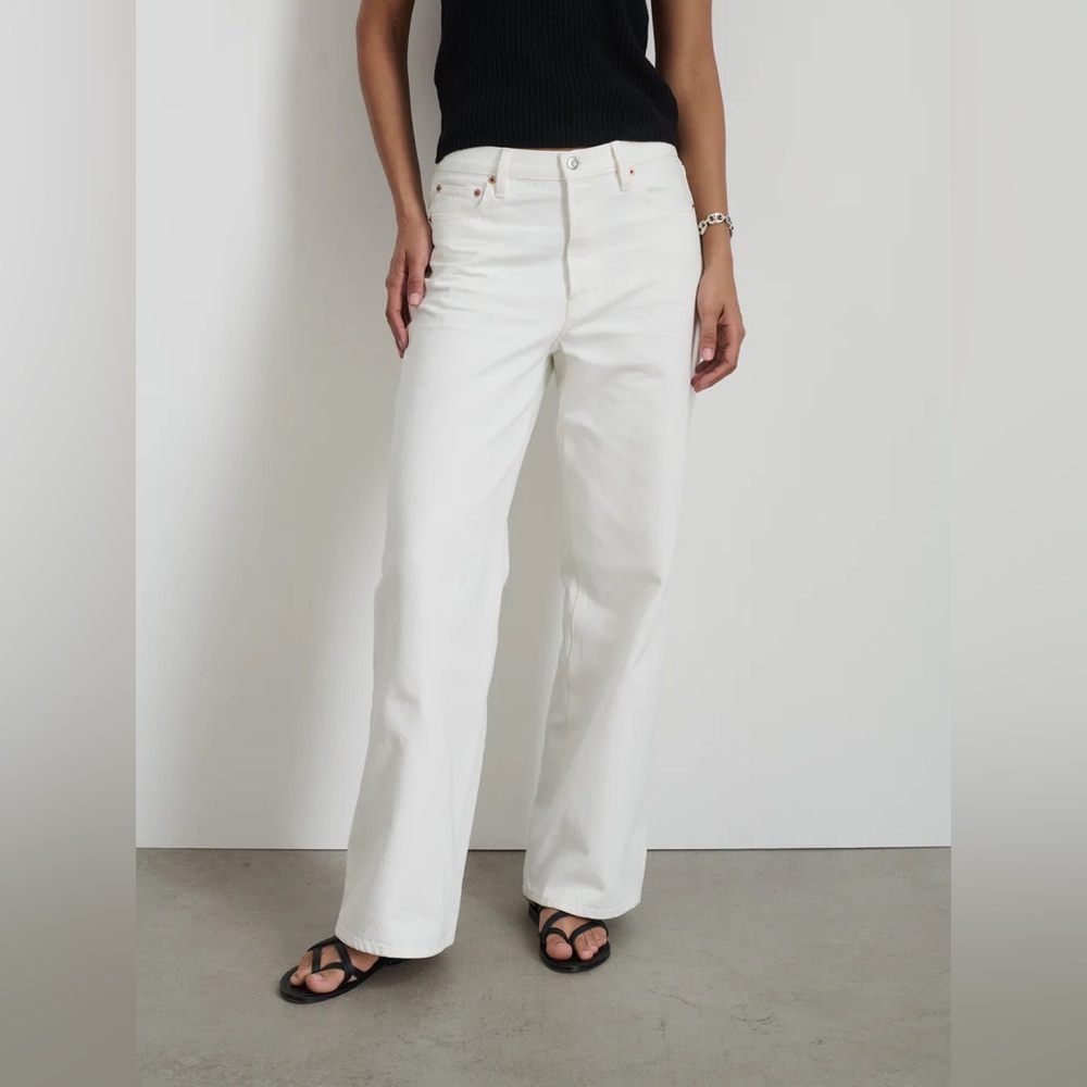 Alex Mill Alek Wide Leg Jean in Sea Salt White